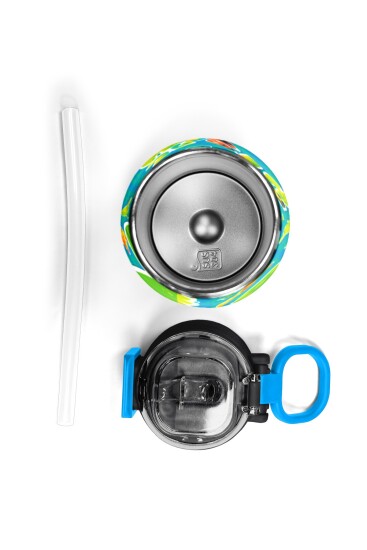 Coral High Kids Mavi Yeşil Dinozor Desenli Pipetli ve Direkt İçim Çelik Termos 500 ml 31798 - 7