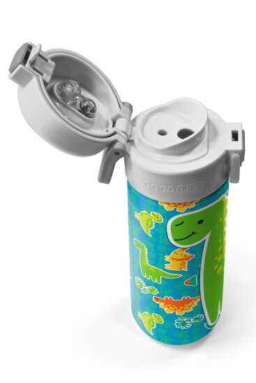 Coral High Kids Mavi Yeşil Dinozor Desenli Pipetli ve Direkt İçim Çelik Termos 500 ml 31798 - 3