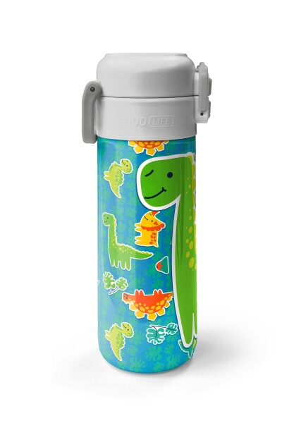 Coral High Kids Mavi Yeşil Dinozor Desenli Pipetli ve Direkt İçim Çelik Termos 500 ml 31798 - 5