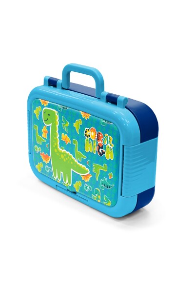 Coral High Kids Mavi Yeşil Dinozor Desenli Paslanmaz Çelik Beslenme Kabı 39291 - 4