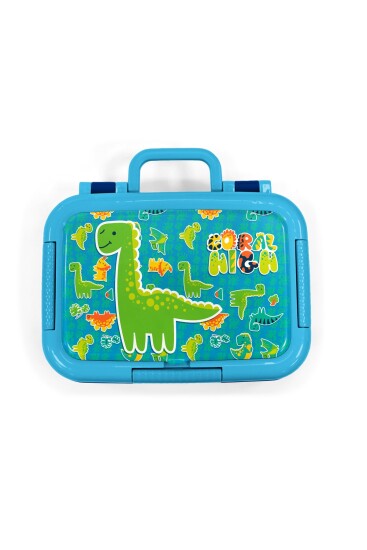 Coral High Kids Mavi Yeşil Dinozor Desenli Paslanmaz Çelik Beslenme Kabı 39291 - 5