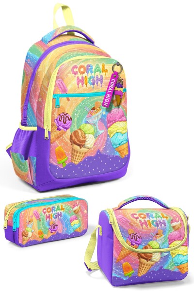 Coral High Kids Milka Dondurma Desenli 3’lü Okul Çanta Seti SET0133254 - 1