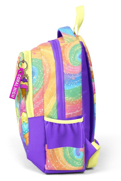 Coral High Kids Milka Dondurma Desenli Üç Bölmeli Okul Sırt Çantası 33254 - 5