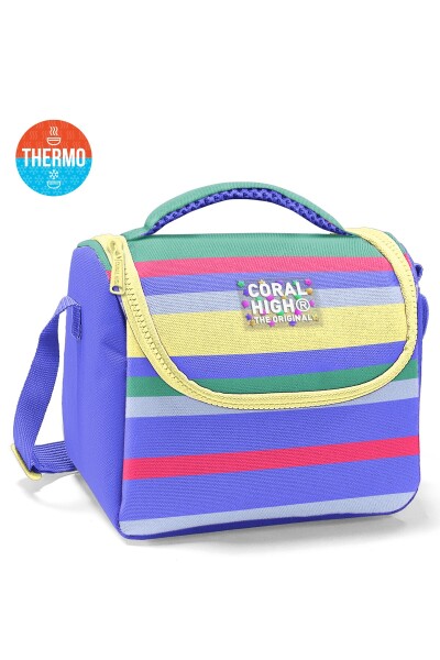 Coral High Kids Milka Gri Sarı Çizgi Desenli 3’lü Okul Çanta Seti SET0133202 - 3