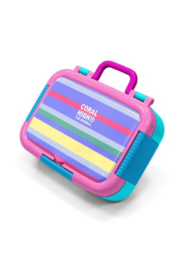 Coral High Kids Milka Gri Sarı Çizgi Desenli Paslanmaz Çelik Beslenme Kabı 39102 