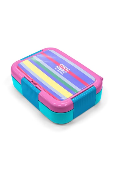 Coral High Kids Milka Gri Sarı Çizgi Desenli Paslanmaz Çelik Beslenme Kabı 39102 - 2
