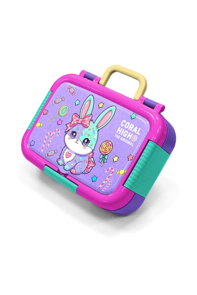 Coral High Kids Milka Su Yeşili Tavşan Desenli Paslanmaz Çelik Beslenme Kabı 39155 - 1