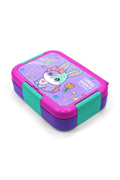 Coral High Kids Milka Su Yeşili Tavşan Desenli Paslanmaz Çelik Beslenme Kabı 39155 - 2