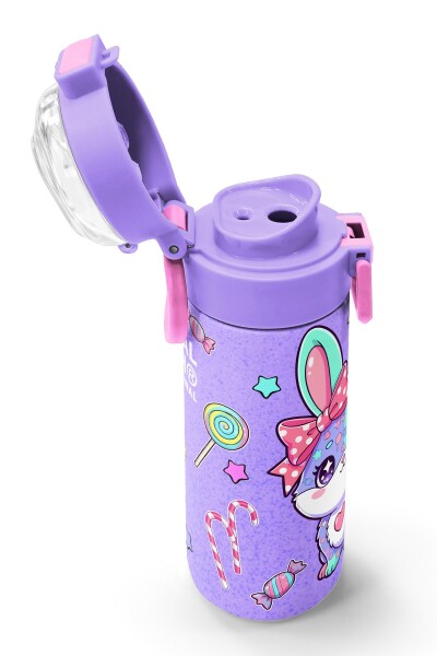 Coral High Kids Milka Su Yeşili Tavşan Desenli Pipetli ve Direkt İçim Çelik Termos 500 ml 38137 - 6