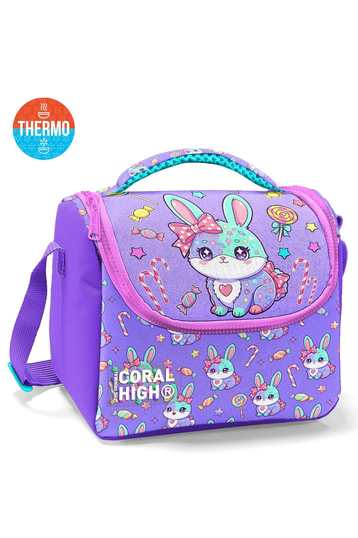 Coral High Kids Milka Su Yeşili Tavşan Desenli Thermo Beslenme Çantası 37155