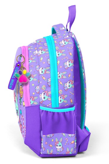 Coral High Kids Milka Su Yeşili Tavşan Desenli Üç Bölmeli Okul Sırt Çantası 33255 - 5