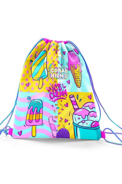 Coral High Kids Mixed Dondurma Desenli İpli Büzgülü Sırt Çantası 12652 - 3