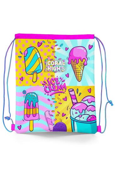 Coral High Kids Mixed Dondurma Desenli İpli Büzgülü Sırt Çantası 12652 