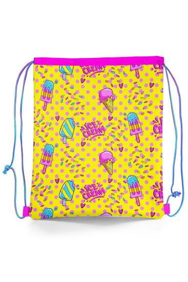 Coral High Kids Mixed Dondurma Desenli İpli Büzgülü Sırt Çantası 12652 - 5