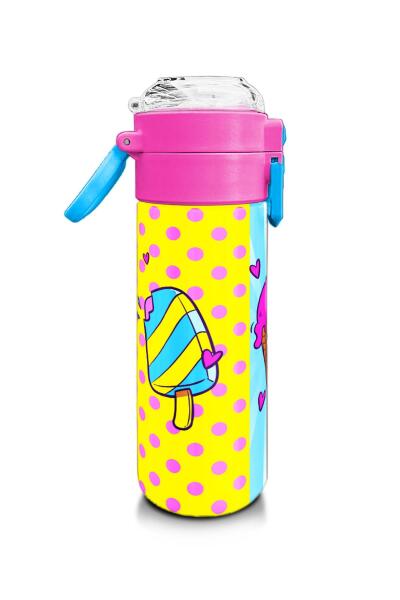Coral High Kids Mixed Dondurma Desenli Pipetli ve Direkt İçim Çelik Termos 500 ml 31809 - 2