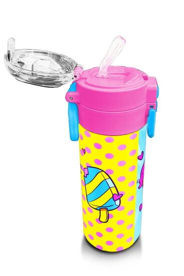 Coral High Kids Mixed Dondurma Desenli Pipetli ve Direkt İçim Çelik Termos 500 ml 31809 - 5