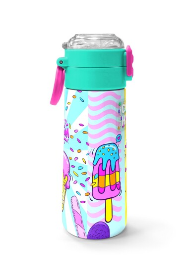 Coral High Kids Mixed Dondurma Desenli Pipetli ve Direkt İçim Çelik Termos 500 ml 31809 - 2