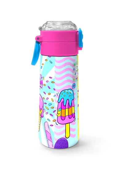Coral High Kids Mixed Dondurma Desenli Pipetli ve Direkt İçim Çelik Termos 500 ml 31809 - 2
