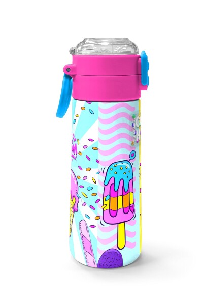 Coral High Kids Mixed Dondurma Desenli Pipetli ve Direkt İçim Çelik Termos 500 ml 31809 - 2