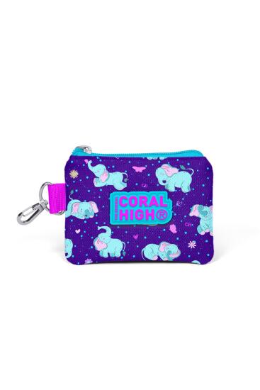 Coral High Kids Mor Pembe Fil Desenli Bozuk Para Çantası 21856 - Coral High KIDS