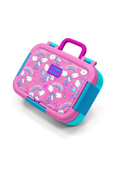 Coral High Kids Mor Açık Pembe Unicorn Desenli Paslanmaz Çelik Beslenme Kabı 39305 