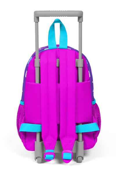 Minik Yuva Çekçekli Sırt Çantası Mor Pembe Kedi Desenli İki Bölmeli 24002 - 4