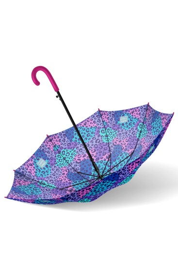 Coral High Kids Mor Leopar Desenli Çocuk Şemsiyesi 12666 - 7