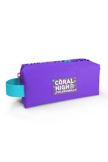 Coral High Kids Mor Leopar Desenli Kalem Çantası 22072 