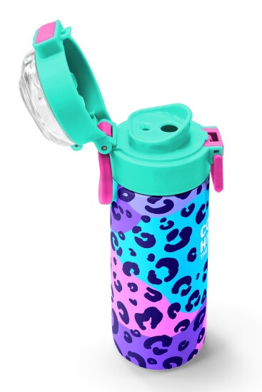 Coral High Kids Mor Leopar Desenli Pipetli ve Direkt İçim Çelik Termos 500 ml 31846 - 6