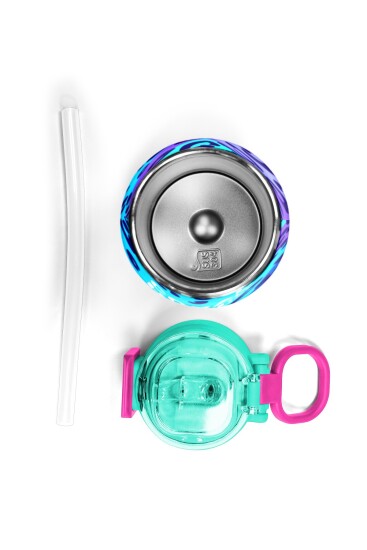 Coral High Kids Mor Leopar Desenli Pipetli ve Direkt İçim Çelik Termos 500 ml 31846 - 7