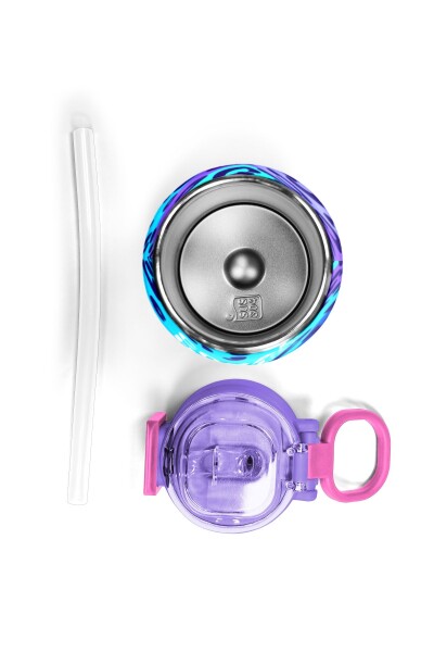 Coral High Kids Mor Leopar Desenli Pipetli ve Direkt İçim Çelik Termos 500 ml 31846 - 7