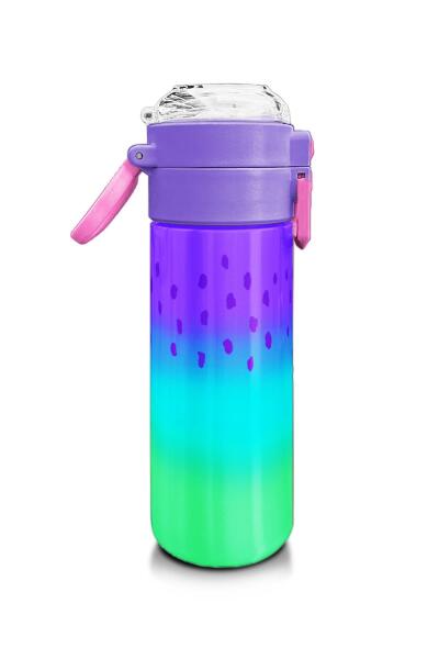 Coral High Kids Mor Lila Renk Geçişli Pipetli ve Direkt İçim Çelik Termos 500 ml 31850 - 2