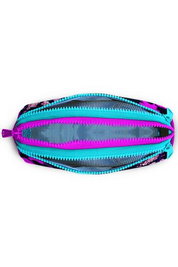 Coral High Kids Mor Pembe Anime Kedi Desenli Üç Bölmeli Kalem Çantası 22053 - 5