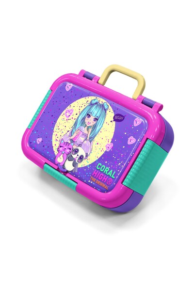 Coral High Kids Mor Pembe Anime Kız Desenli Paslanmaz Çelik Beslenme Kabı 39248 - 1