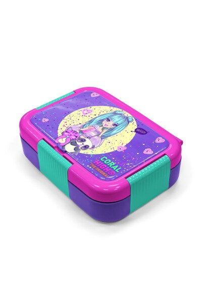 Coral High Kids Mor Pembe Anime Kız Desenli Paslanmaz Çelik Beslenme Kabı 39248 - 2