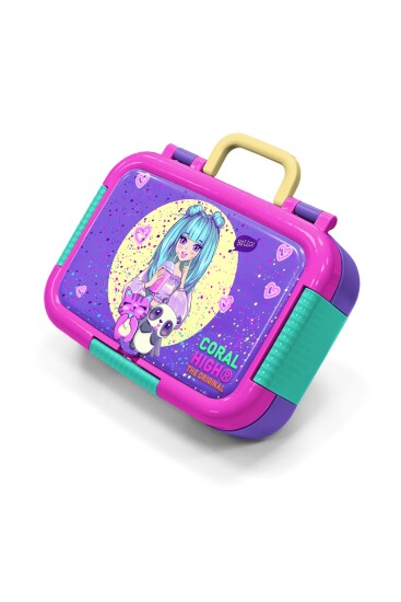 Coral High Kids Mor Pembe Anime Kız Desenli Paslanmaz Çelik Beslenme Kabı 39248 