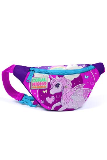 Coral High Kids Mor Pembe Unicorn Desenli Bel Çantası 22408 