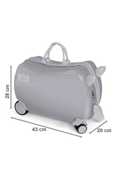 Coral High Kids Mor Pembe Bisikletli Kız Desenli Otur-Çek Çocuk Valizi 16356 - 7