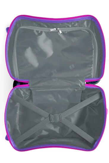 Coral High Kids Mor Pembe Bisikletli Kız Desenli Otur-Çek Çocuk Valizi 16356 - 6