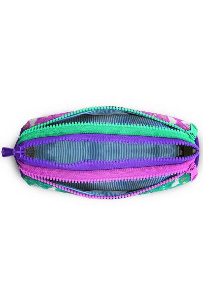 Coral High Kids Mor Pembe Bisikletli Kız Desenli Üç Bölmeli Kalem Çantası 22147 - 4