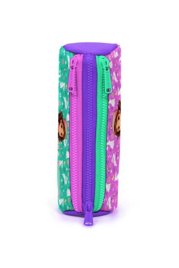 Coral High Kids Mor Pembe Bisikletli Kız Desenli Üç Bölmeli Kalem Çantası 22147 - 2