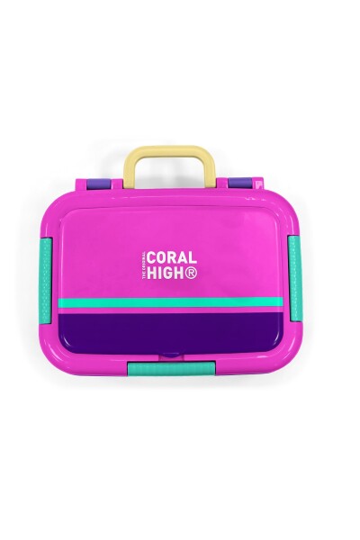 Coral High Kids Mor Pembe Desenli Paslanmaz Çelik Beslenme Kabı 39353 - 5