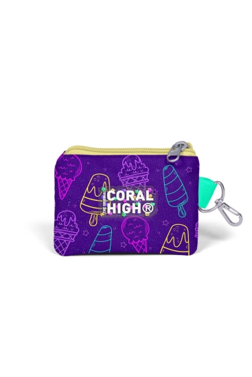 Coral High Kids Mor Pembe Dondurma Desenli Bozuk Para Çantası 21914 - 2