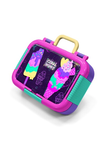 Coral High Kids Mor Pembe Dondurma Desenli Paslanmaz Çelik Beslenme Kabı 39308 - 1