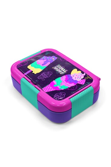 Coral High Kids Mor Pembe Dondurma Desenli Paslanmaz Çelik Beslenme Kabı 39308 - 2