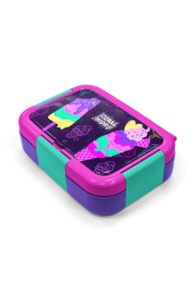 Coral High Kids Mor Pembe Dondurma Desenli Paslanmaz Çelik Beslenme Kabı 39308 - 2
