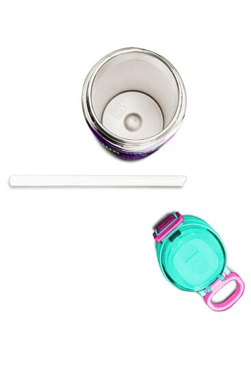 Coral High Kids Mor Pembe Dondurma Desenli Pipetli ve Direkt İçim Çelik Termos 500 ml 31980 - 7