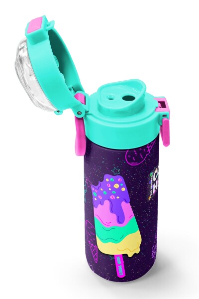 Coral High Kids Mor Pembe Dondurma Desenli Pipetli ve Direkt İçim Çelik Termos 500 ml 31980 - 6