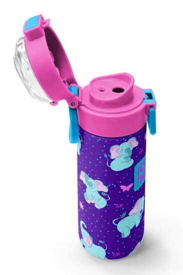Coral High Kids Mor Pembe Fil Desenli Pipetli ve Direkt İçim Çelik Termos 500 ml 31970 - 6