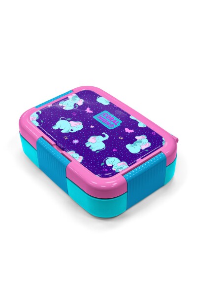 Coral High Kids Mor Pembe Fil Desenli Paslanmaz Çelik Beslenme Kabı 39293 - 2